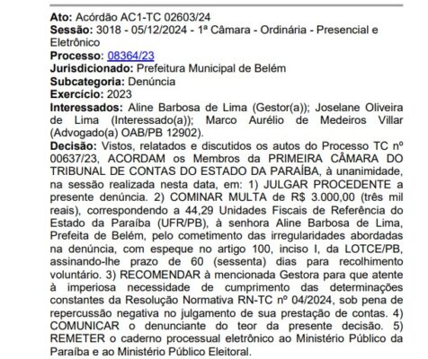 TCE aplica multa à prefeita de Bélem pelo excesso de contratos temporários e por recontratar mesmos servidores