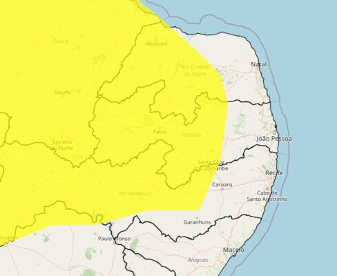 Inmet alerta para chuvas intensas e ventos de at60 km/h em 147 cidades paraibanas