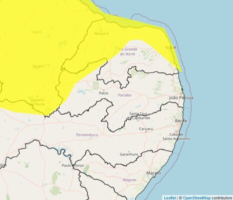 Carnaval começa com alerta de chuvas intensas em mais de 30 cidades do Sertão da Paraíba