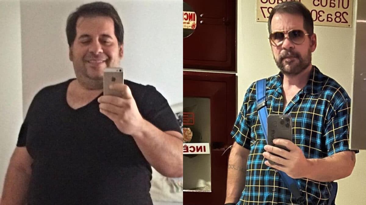 Leandro Hassum posa sem camisa e com corpo definido após perder 65 kg