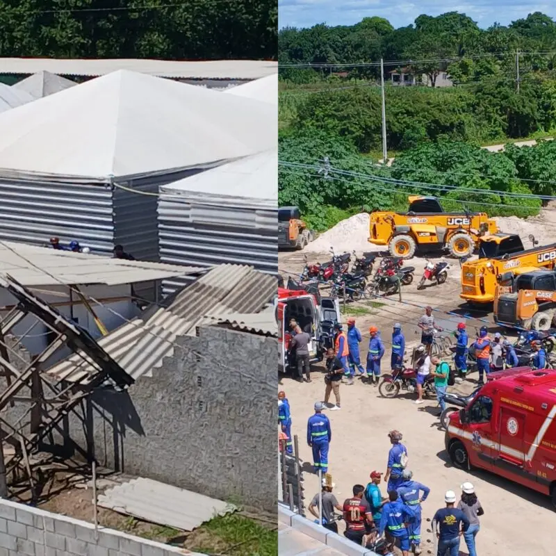 Dois trabalhadores recebem alta após acidente com caixa d’água em obra, em João Pessoa