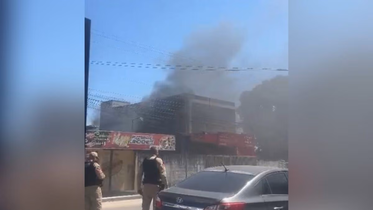 Incêndio atinge loja de queijos no bairro de Tibiri, em Santa Rita