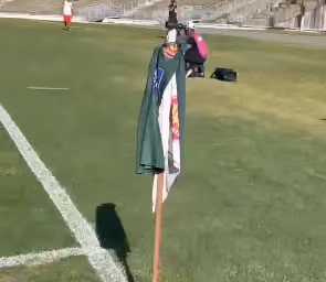 Jogo da 2ª divisão do Paraibano atrasa por falta de bandeirinhas, e time improvisa com coletes presos aos mastros no Almeidão
