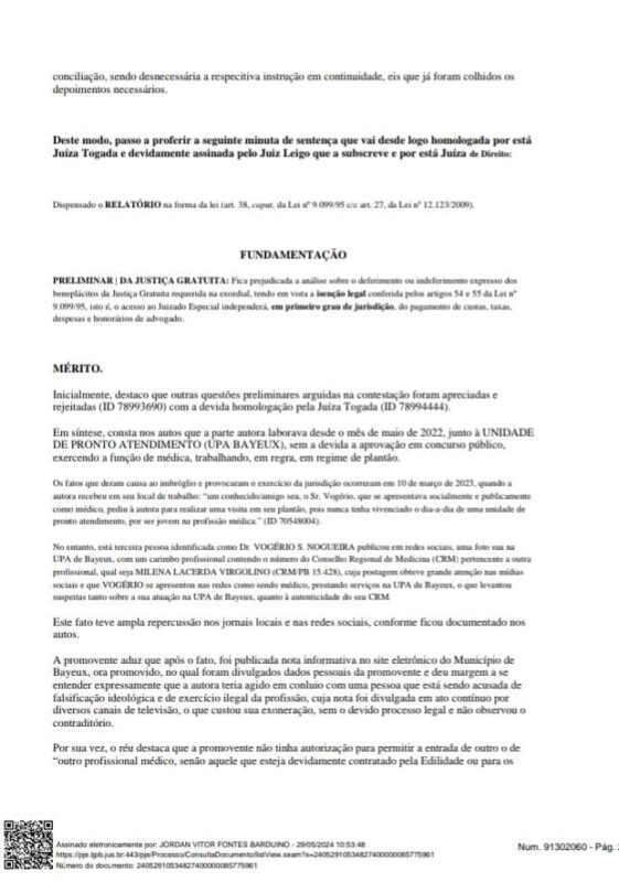 Justiça determina que Prefeitura de Bayeux indenize profissional demitida no caso do 'falso médico' em UPA