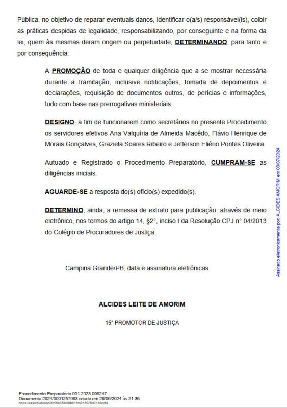 Ministério Público investiga prefeitura na Paraíba por falta de concurso para Guarda Municipal