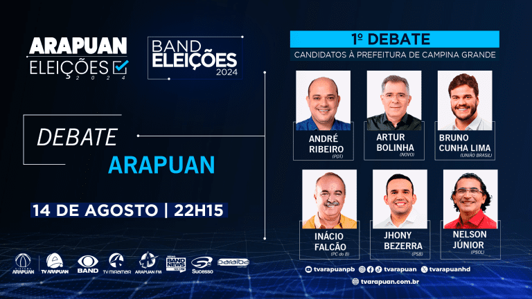 TV Arapuan Band realiza primeiro debate entre candidatos a prefeito de Campina Grande