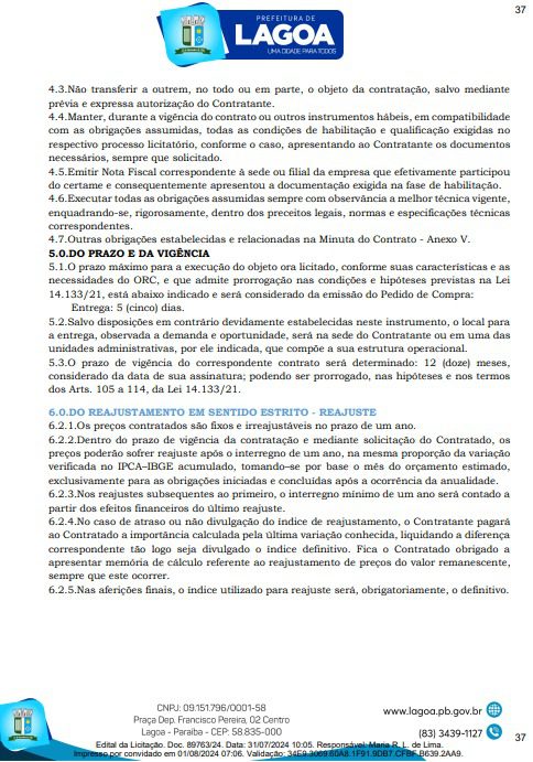 Município na Paraíba com 4 mil habitantes lança licitação de R$ 900 mil para adquirir pneus e câmaras de ar