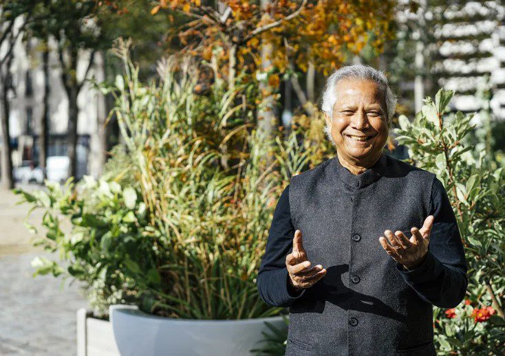 Muhammad Yunus em 2019, ganhador do Prêmio Nobel da Paz, economista, inventor do microcrédito e fundador do Grameen Bank. — Foto: Denis Meyer/Hans Lucas/Hans Lucas via AFP/Arquivo