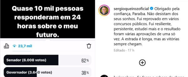 Após enquete, pastor Sérgio Queiroz revela que maioria pede sua candidatura a senador: “vamos avaliar com muita calma e humildade”