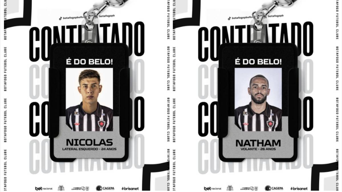 Nicolas Schulz e Natham fecham com o Botafogo-PB - Foto: Divulgação