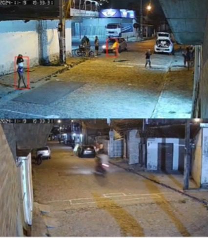 Vídeo registra ataque a tiros por dupla de moto no Bairro do Rangel; homem foi alvejado