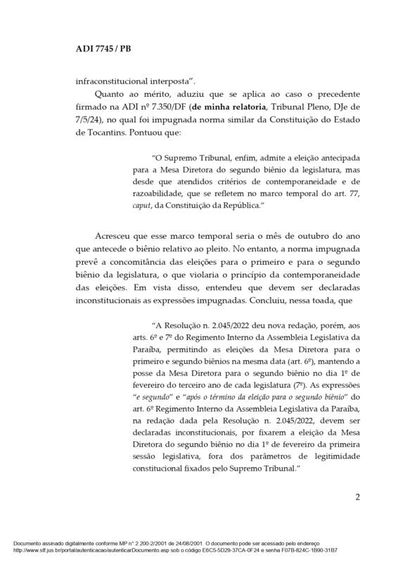 STF arquiva ação da Procuradoria-Geral da República contra eleição da mesa diretora da ALPB