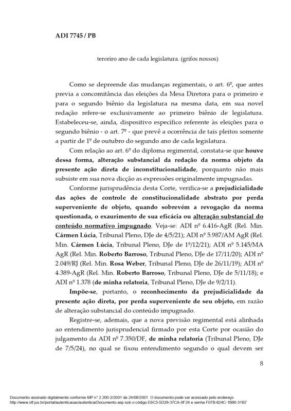 STF arquiva ação da Procuradoria-Geral da República contra eleição da mesa diretora da ALPB