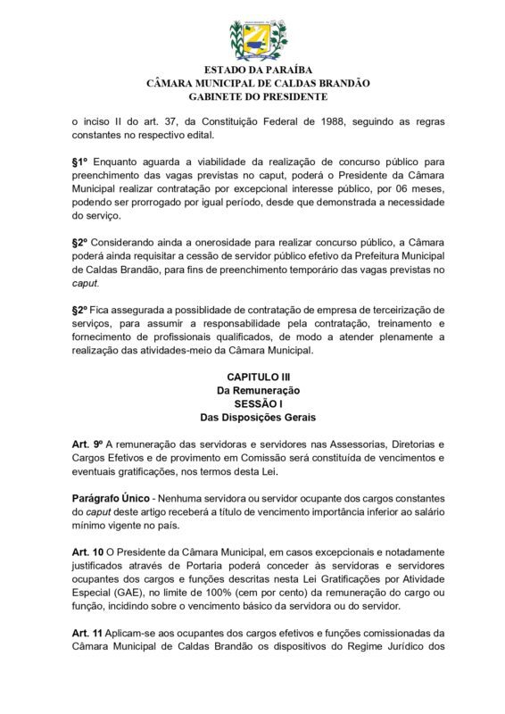 Com duas sessões no mês, Câmara de Caldas Brandão vota criação de novos cargos e gasto extra de R$ 31 mil por mês